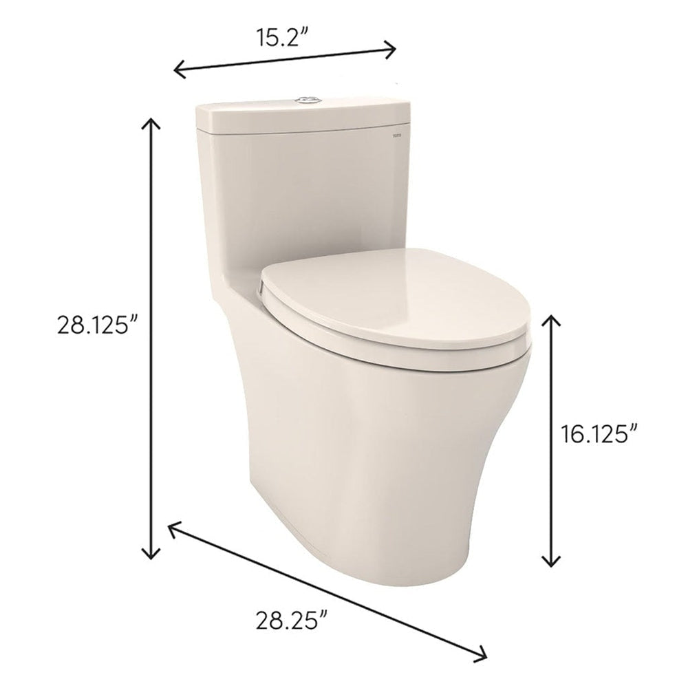 TOTO Aquia IV One-Piece 0.8 GPF & 1.28 GPF Dual-Flush Elongated Toilet With WASHLET+ Connection - Seat Included
