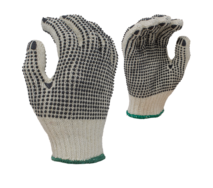 Task Gloves Knit PVC Grip Gloves TSK11201 • 7 Gauge Standard Weight Cotton/Poly, w/ 2-Sided PVC Dots 12 Pack