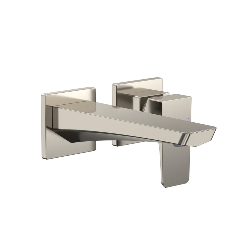 TOTO GE 3" 1.2 GPM Single Handle Long Spout Wall Mount Bathroom Sink Faucet with Comfort Glide Technology TLG07308U