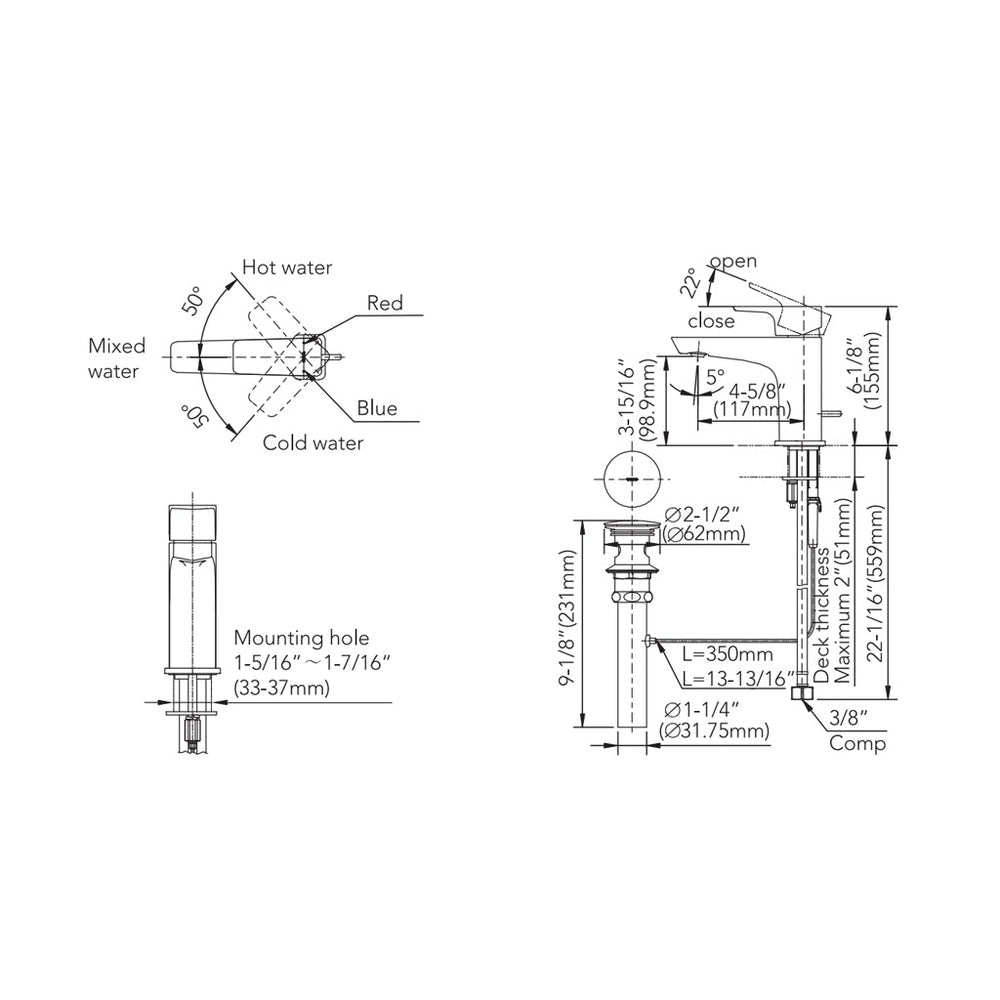 TOTO GE 6 1/8" 1.2 GPM Single Handle Bathroom Sink Faucet with Comfort Glide Technology TLG07301U