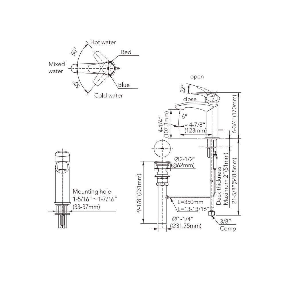 TOTO GM 6 3/4" 1.2 GPM Single Handle Bathroom Sink Faucet with Comfort Glide Technology TLG09301U