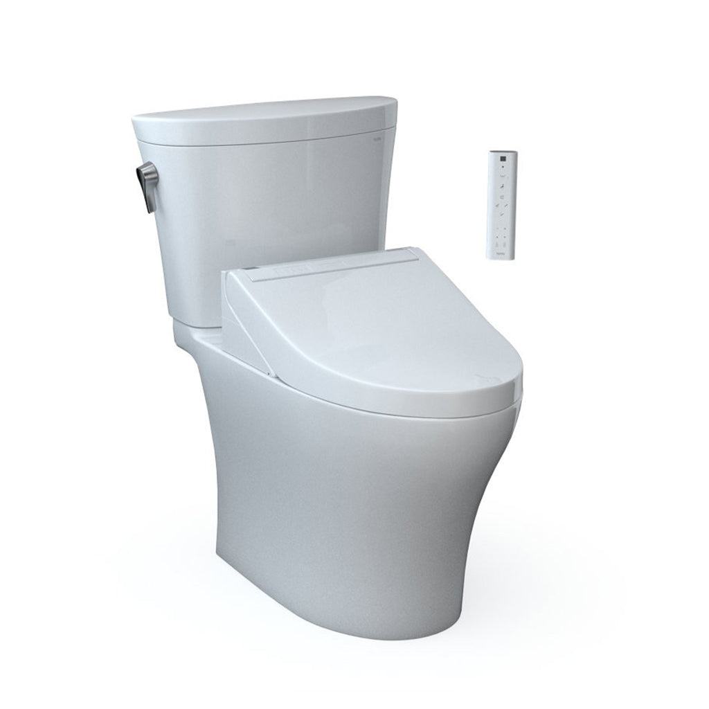 TOTO Aquia IV Arc - Washlet+ C5 Complete Dual Flush Two Piece Toilet - Floor Mount - 19" MW4483084CEMFGN#01 Vitreous China/Cotton