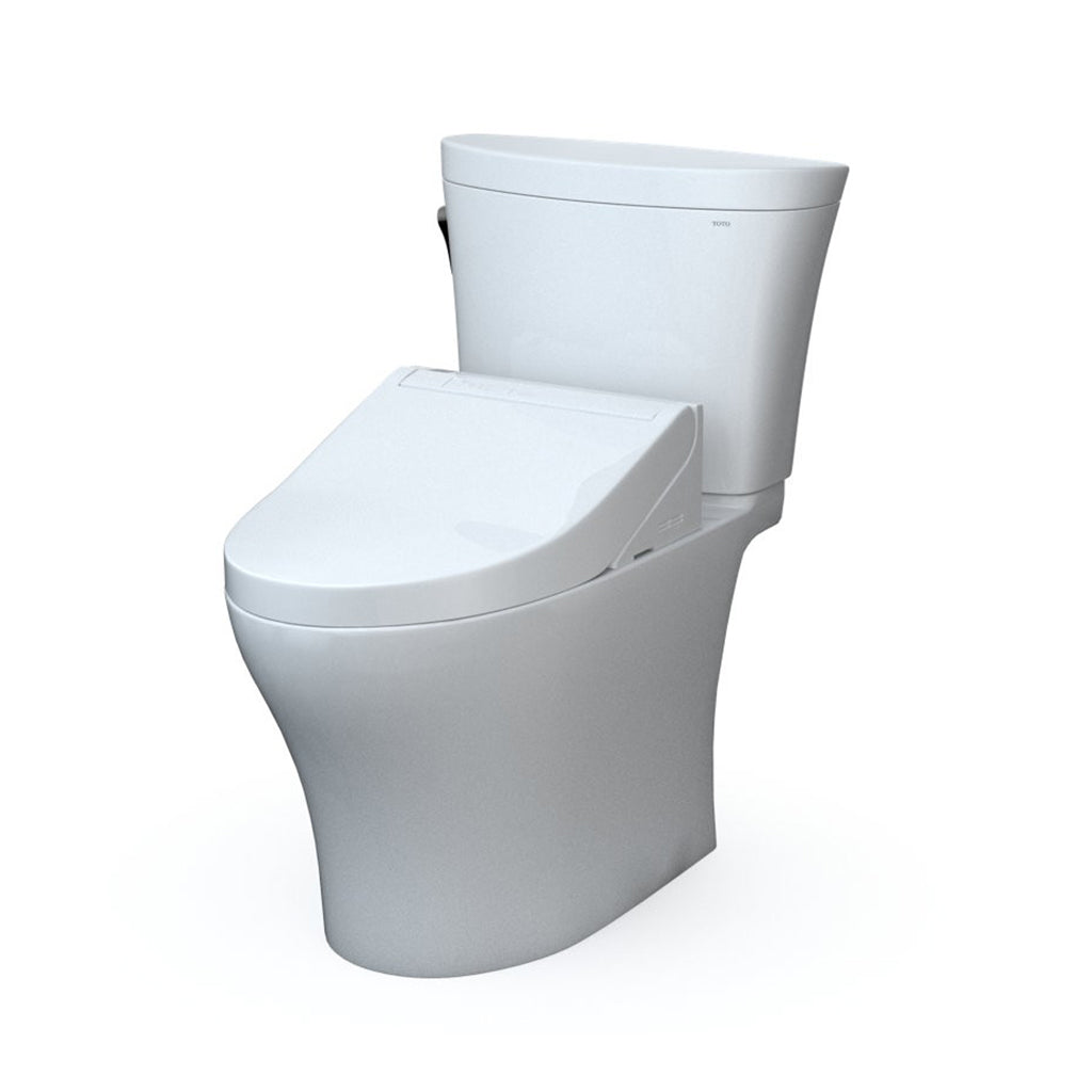 TOTO Aquia IV Arc - Washlet+ C5 Complete Dual Flush Two Piece Toilet - Floor Mount - 19" MW4483084CEMFGN#01 Vitreous China/Cotton