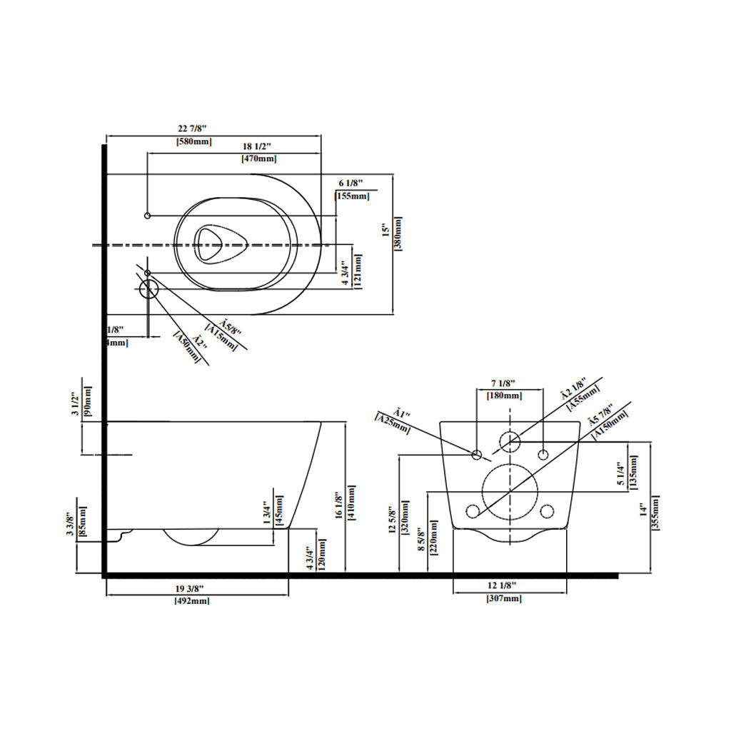 TOTO RP Wall-Hung D-Shape Toilet with RX Bidet Seat and DuoFit In-Wall 1.28 and 0.9 GPF Dual-Flush Tank System, Matte Silver CWT4474047CMFG#MS