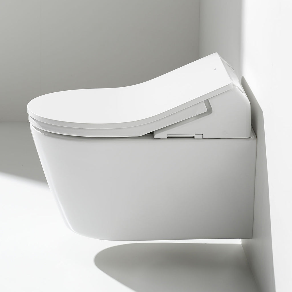 TOTO RP Wall-Hung D-Shape Toilet with RX Bidet Seat and DuoFit In-Wall 1.28 and 0.9 GPF Dual-Flush Tank System, Matte Silver CWT4474047CMFG#MS