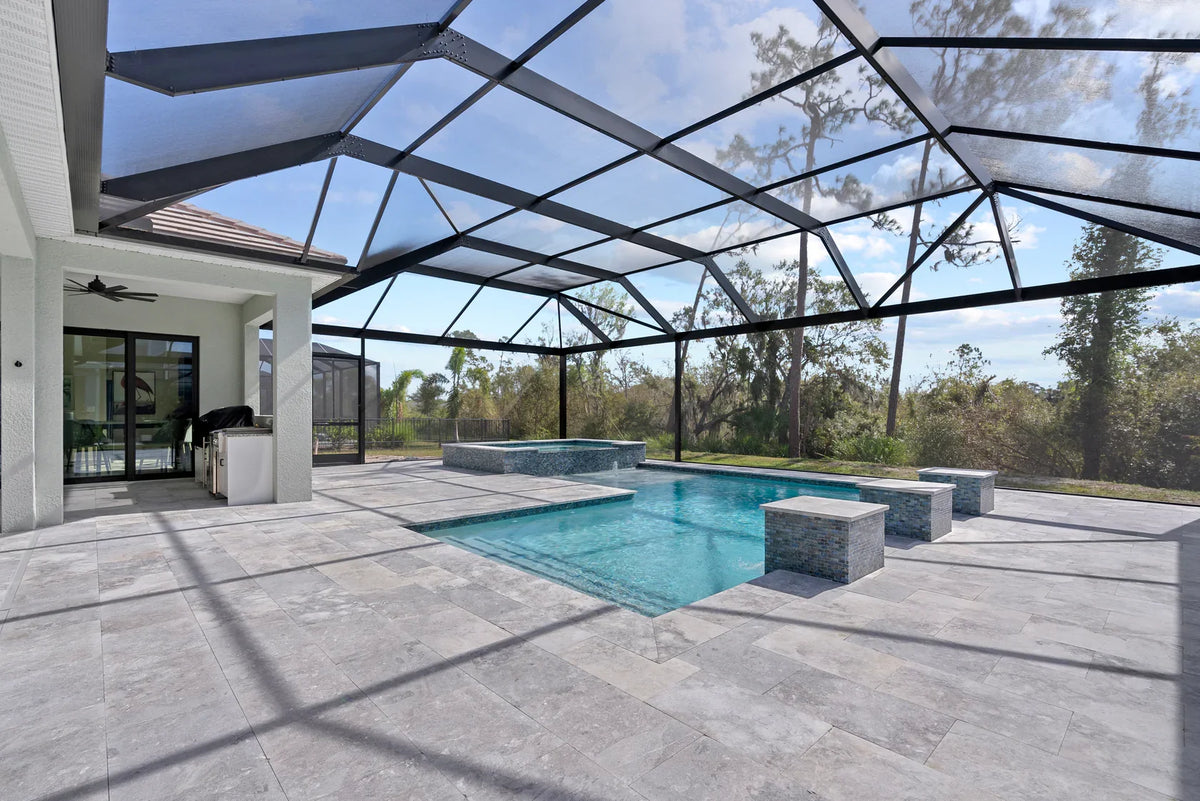 Talya Gray Marble Leathered Pavers
