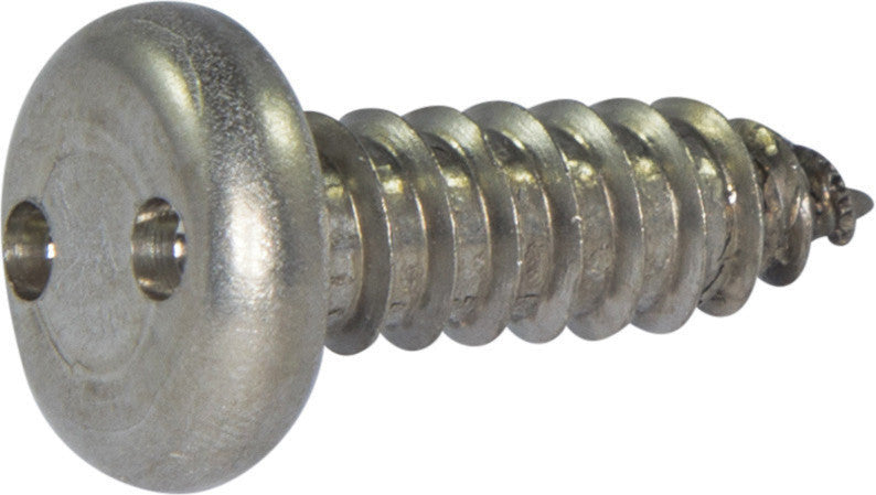 8 x 1/2 Tamper Resistant Drilled Spanner Pan Head Sheet Metal Screw 18-8 Stainless Steel