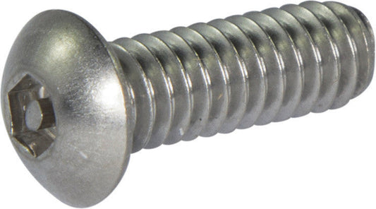 M6-1.00 x 16  Tamper Resistant Hex Button Head Socket Machine Screw 18-8 Stainless Steel -Metric (5/32)