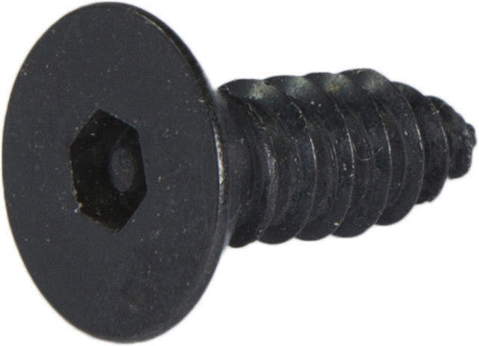 8 x 1 Tamper Resistant Hex Flat Head Socket Sheet Metal Screw Steel Black (5/32)