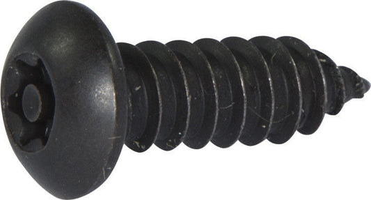 8 x 1 1/2 Tamper Resistant Torx Drive Button Head Sheet Metal Screw Steel Black (T-15)