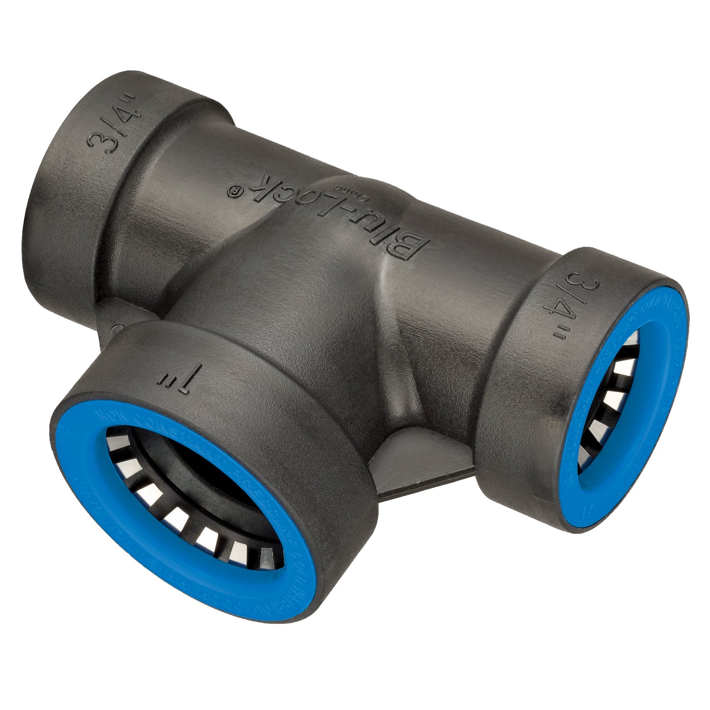 3/4" X 3/4" X 1" Blu-Lock Bullhead Tee 31684