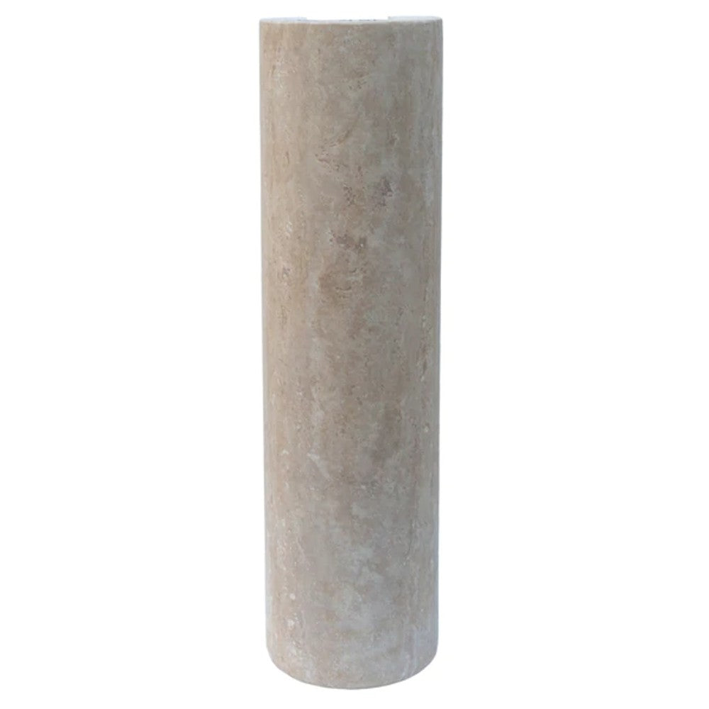 Light Travertine Pedestal Sink with Honed and Filled Finish Stand Alone 15x16x33.5