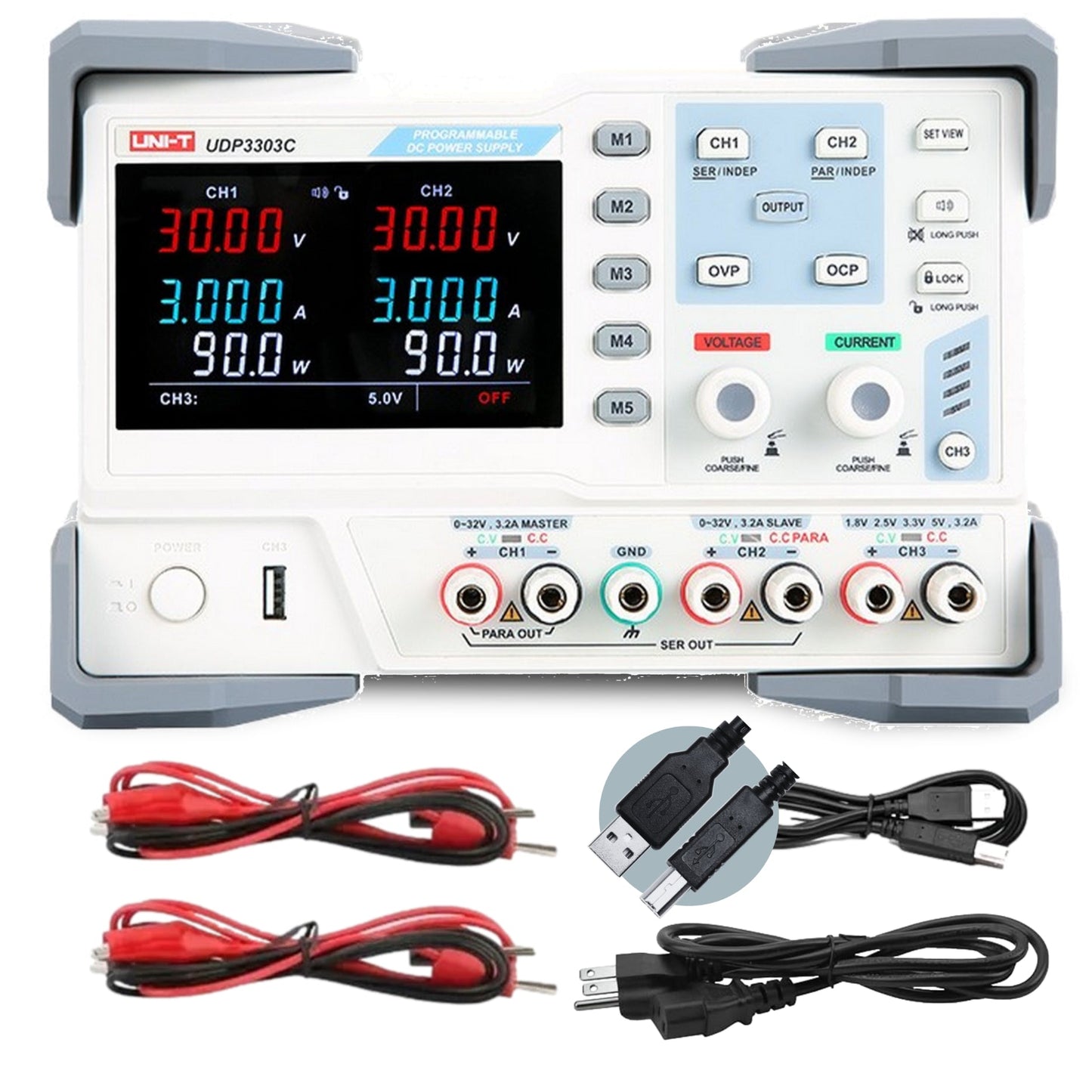 UDP3303C 3Ch 195W 30V/3A Programmable Linear DC Power Supply