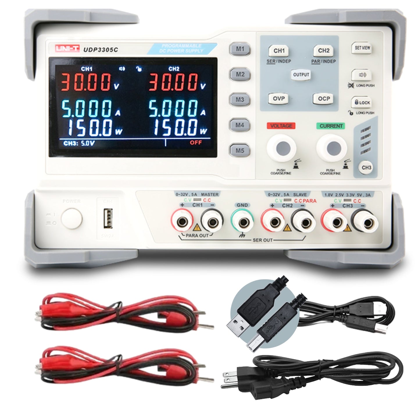 UDP3305C 3Ch 315W 30V/5A Programmable Linear DC Power Supply