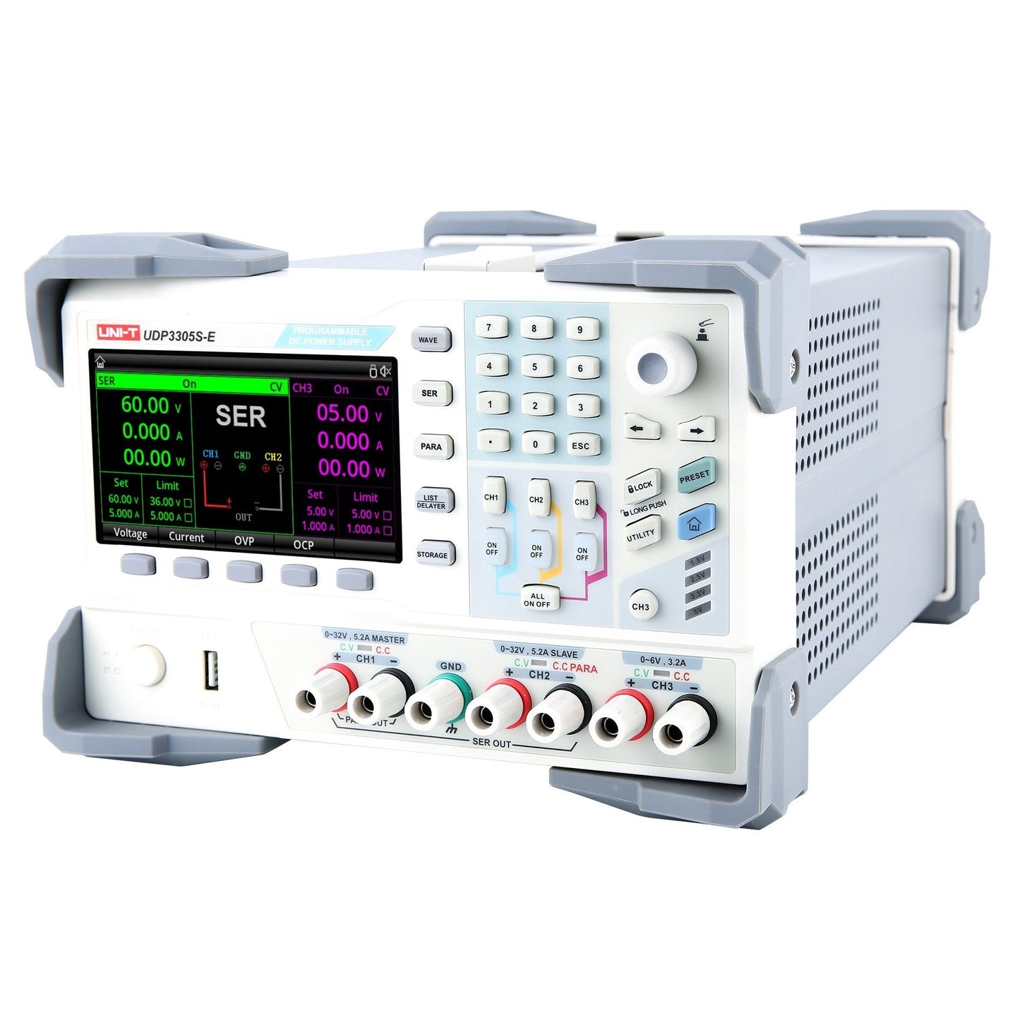 UDP3305S-E 4Ch 328W 30V/5A Programmable Linear DC Power Supply, EDU