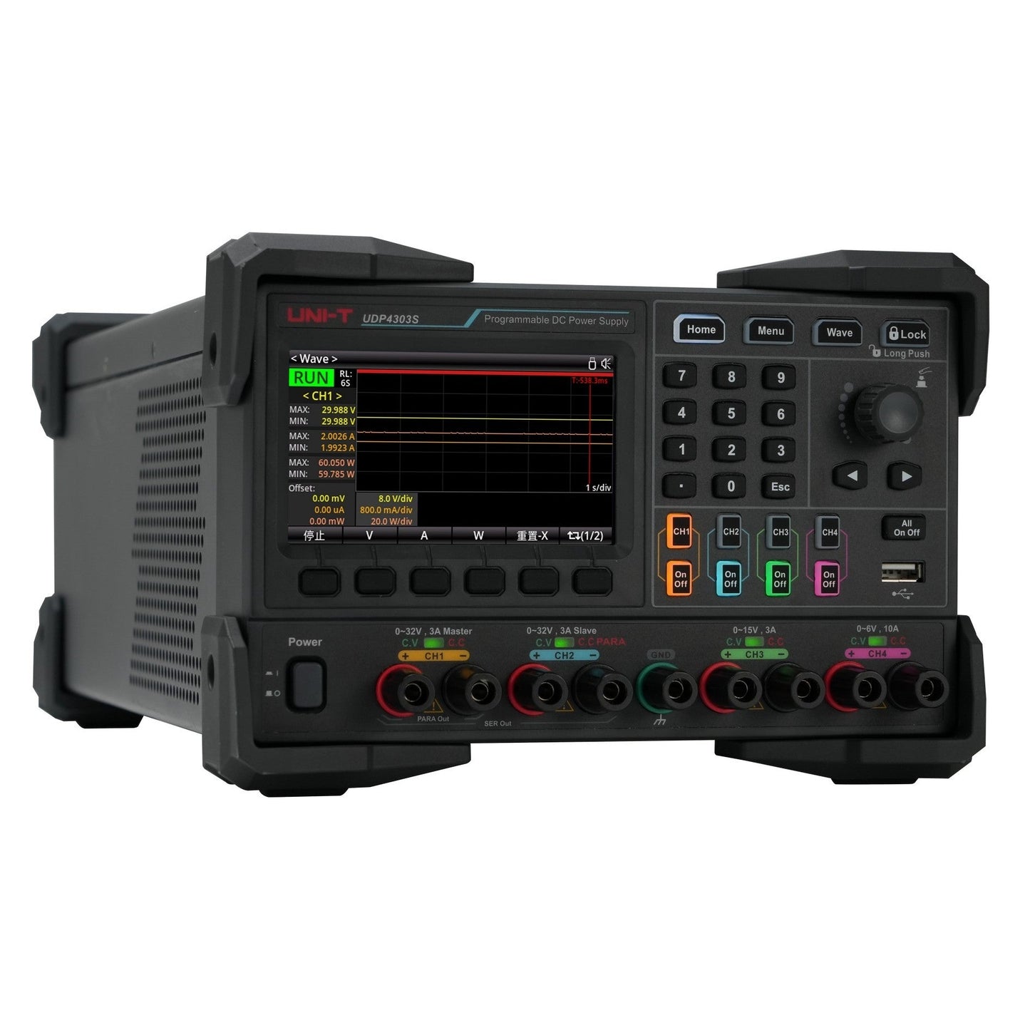 UDP4303S 4Ch 297W 32V/3A Programmable Linear DC Power Supply