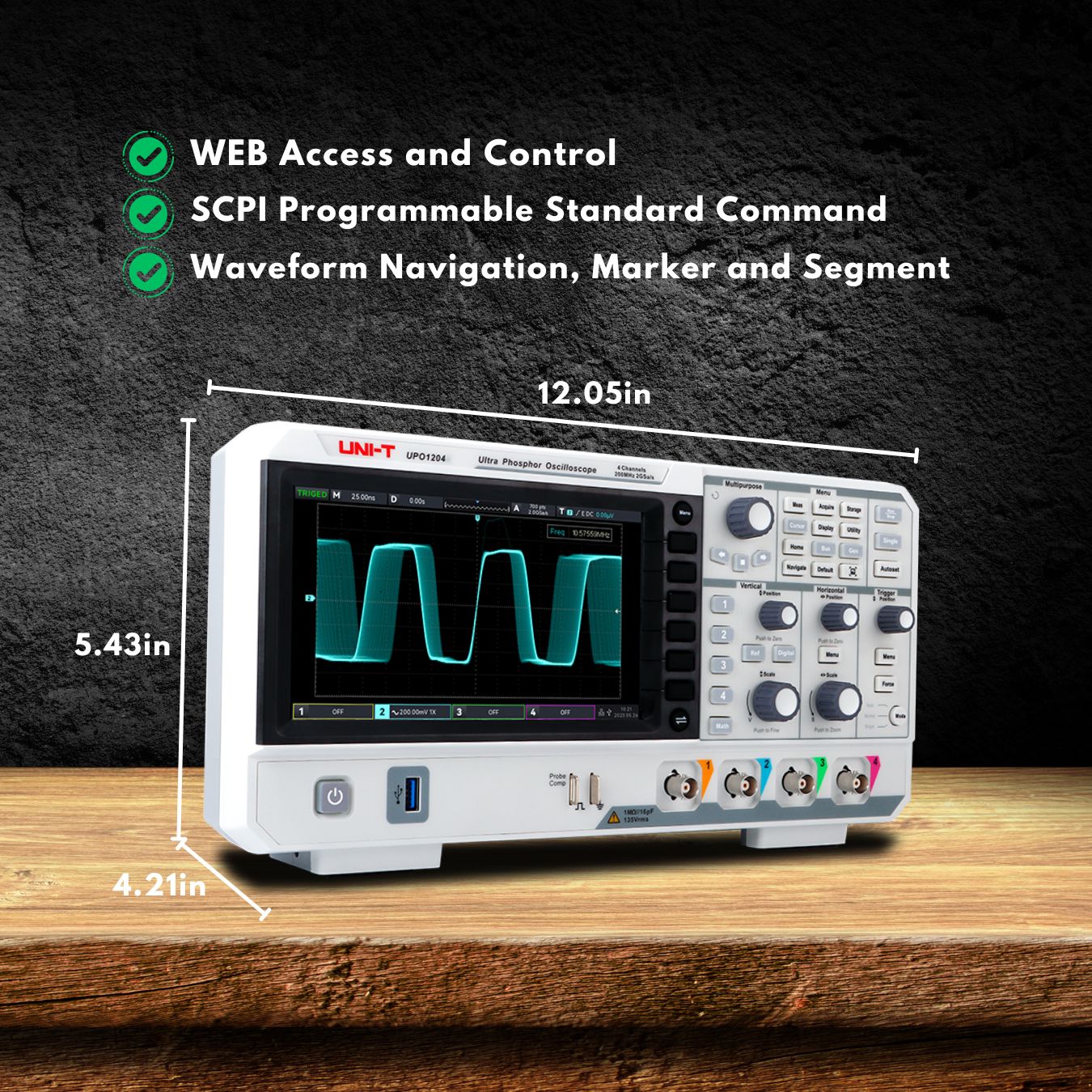 UPO1204 200 MHz 4Ch Digital Storage Oscilloscope