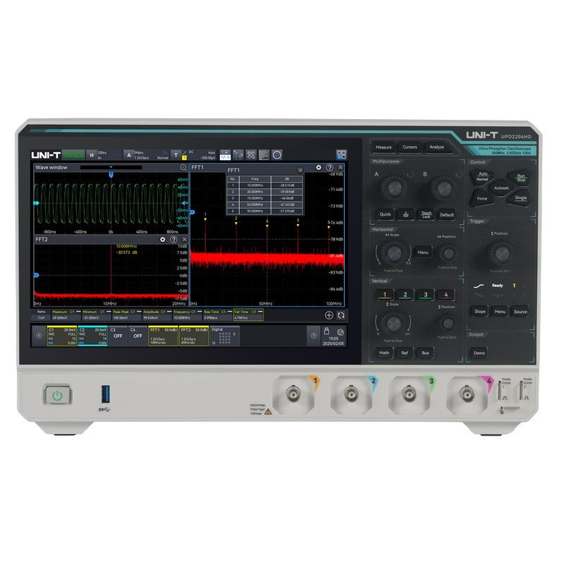 UPO2204HD 200 MHz 4Ch 12-Bit High-Resolution Oscilloscope