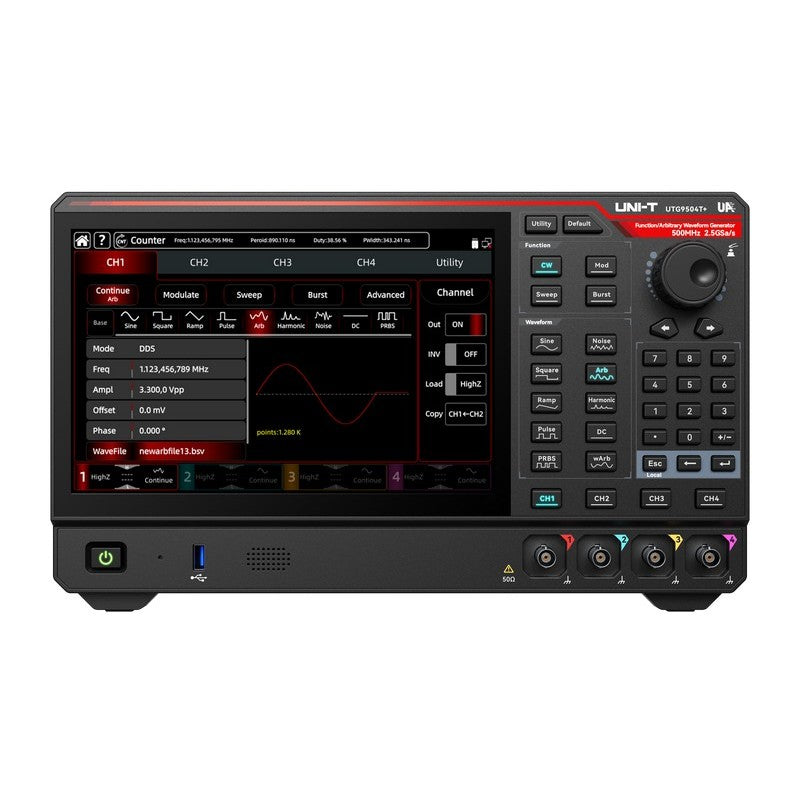 UTG9504T+ 500 MHz 4Ch Elite-Series Arbitrary Waveform Generator