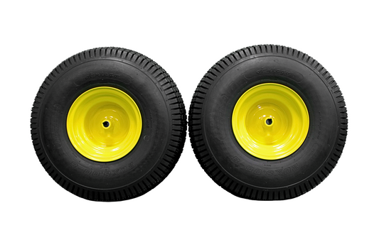 20x8.00-8 4 Ply Tires with 8x7 John Deere Yellow Wheels for Lawn & Garden Mower Turf Tires (Set of 2)