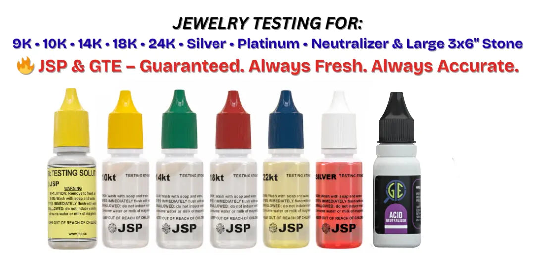 Gold Silver 9K 10K 14K 18K 24K Jewelry Acid Test Kit with N52 Earth Magnet & 30X/60X Led Eye Loupe Magnifier