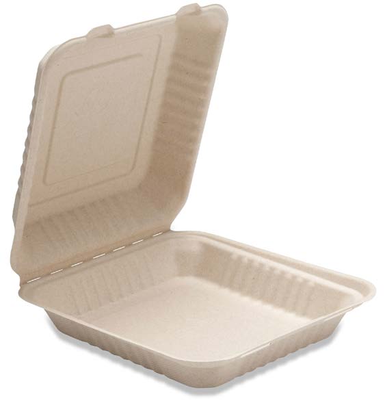 Vegware 8in Clamshell Natural Brown Molded Fiber (QTY:200)