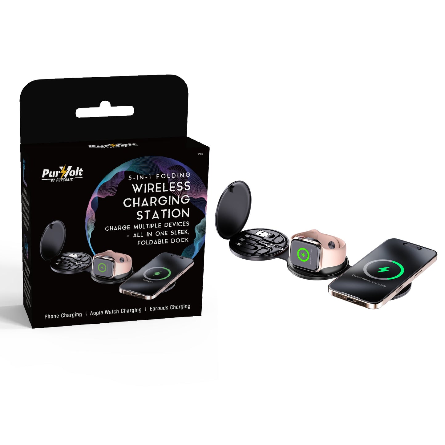 Complete Wireless Charging & Comfort Bundle – Sip & Charge 2-in-1 Mug Warmer + 5-in-1 Folding Charging Station