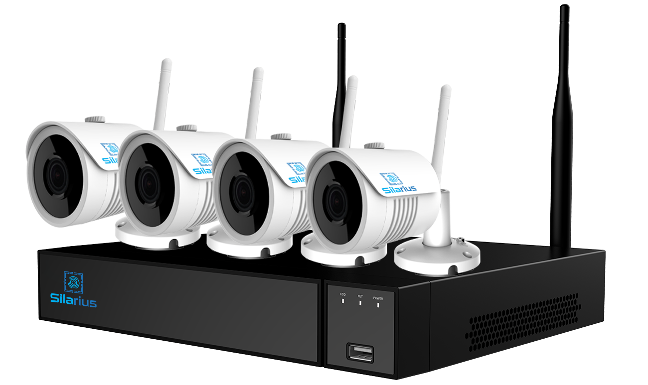 Silarius SIL-4CHNVRWIFI8MPKIT6 AI 4CH 8MP WiFi kit, 4K, 3.6mm lens (NDAA Compliant), 6TB HDD