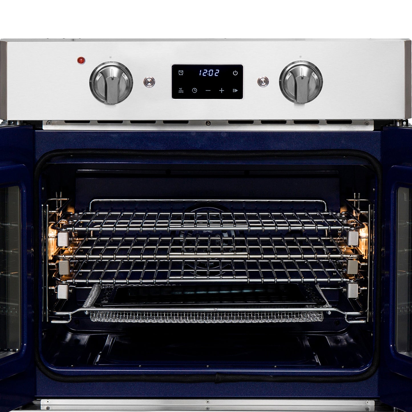 Forno Gallico 30-Inch Electric French Door Wall Oven, Stainless Steel, True Convection, Air Fry, Self-Cleaning
