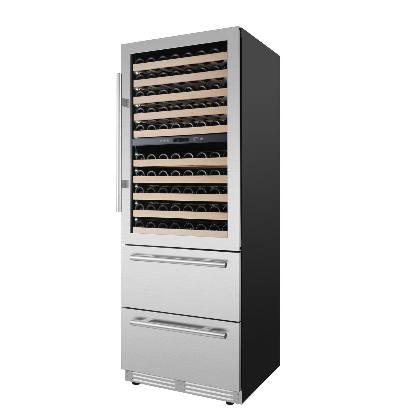 Forno Celano 30-Inch Triple Zone Wine and Beverage Cooler, 21.3 cu.ft, Stainless Steel