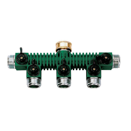 Zinc 5-Way Shut-Off Hose Manifold 62019
