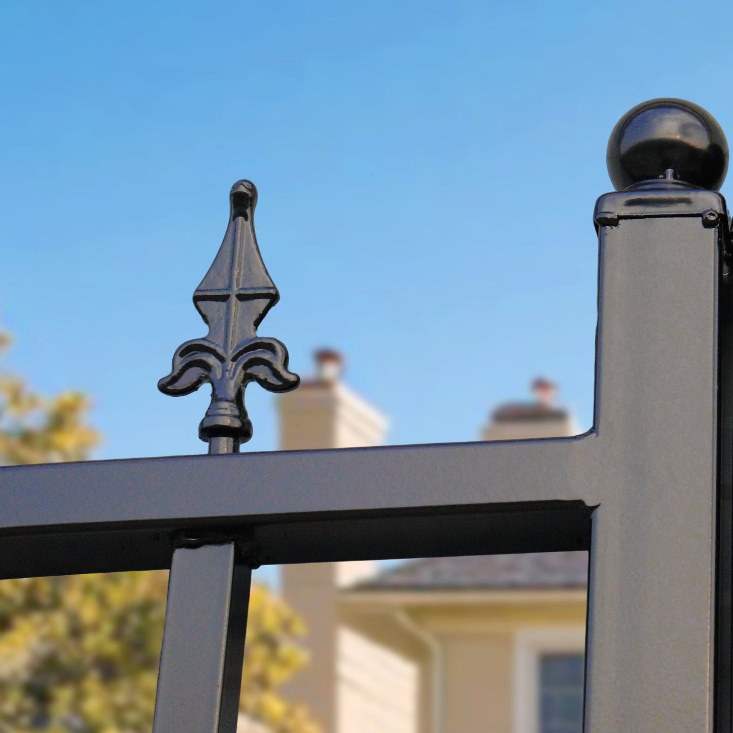 14x8 ft Steel Dual Swing Driveway Gate