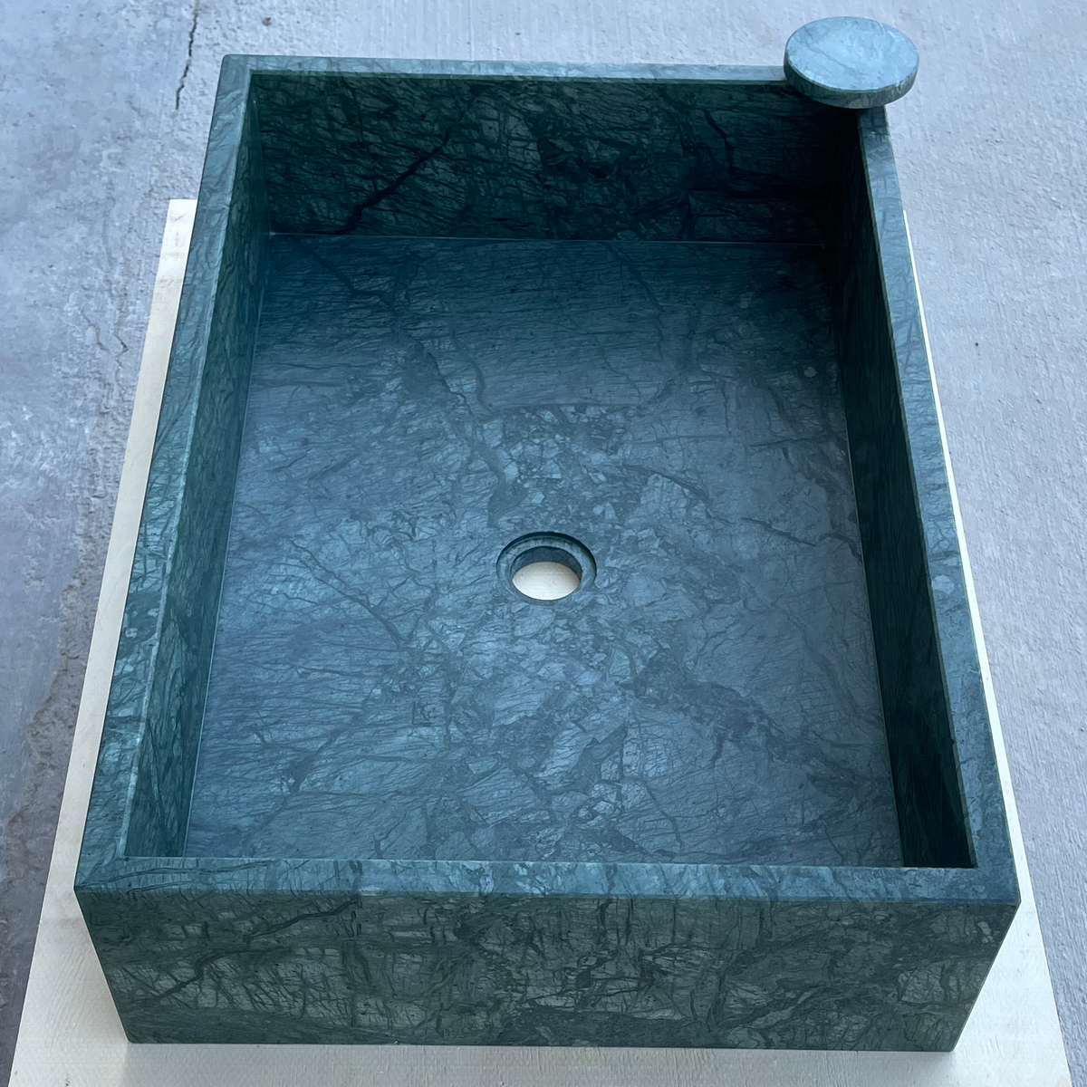 Verde Guatemala Natural Marble Handcrafted Custom Bathroom Sink