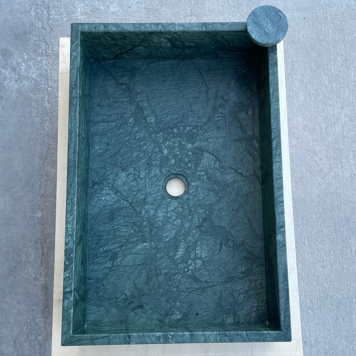 Verde Guatemala Natural Marble Handcrafted Custom Bathroom Sink