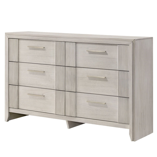 6 Drawer Storage Dresser Furniture - Antique White
