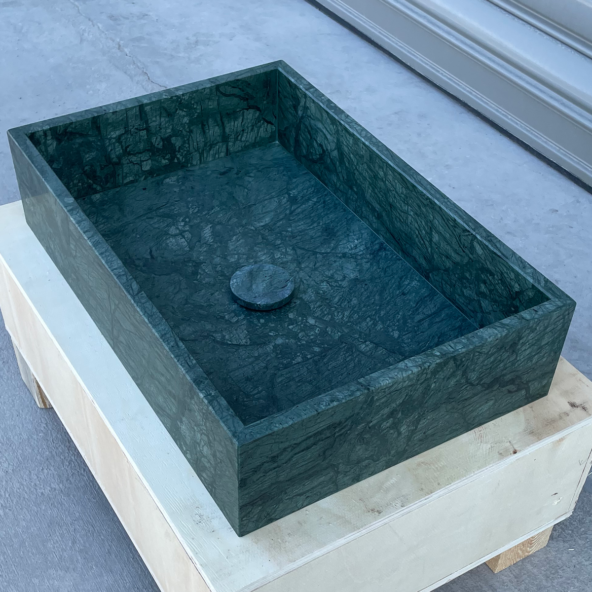 Verde Guatemala Natural Marble Handcrafted Custom Bathroom Sink
