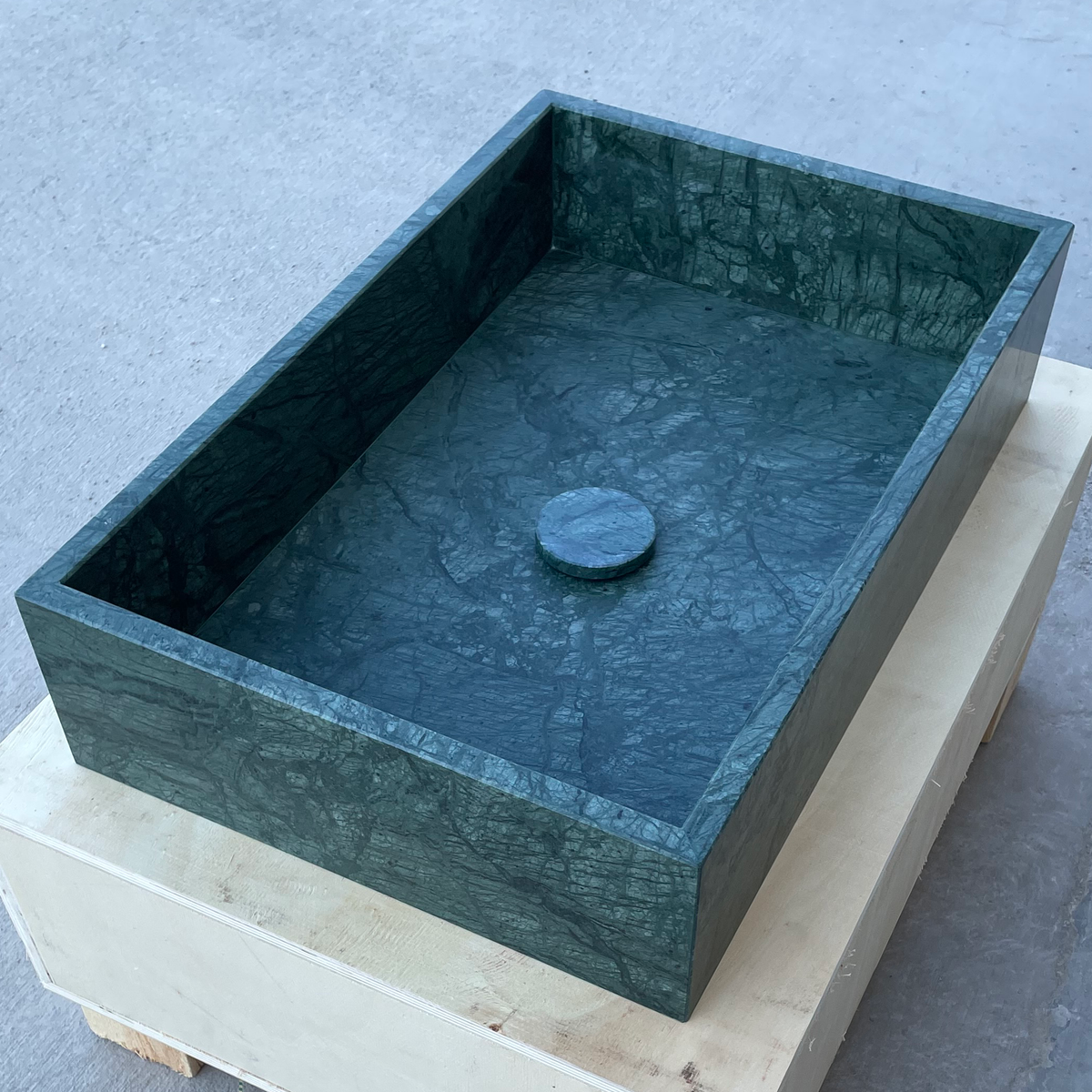 Verde Guatemala Natural Marble Handcrafted Custom Bathroom Sink