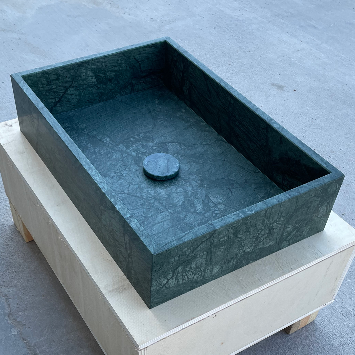 Verde Guatemala Natural Marble Handcrafted Custom Bathroom Sink