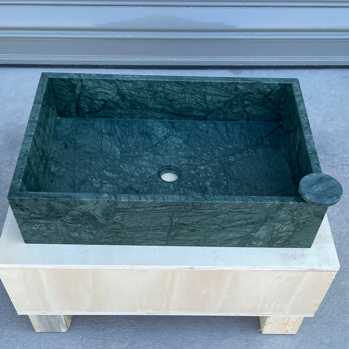 Verde Guatemala Natural Marble Handcrafted Custom Bathroom Sink