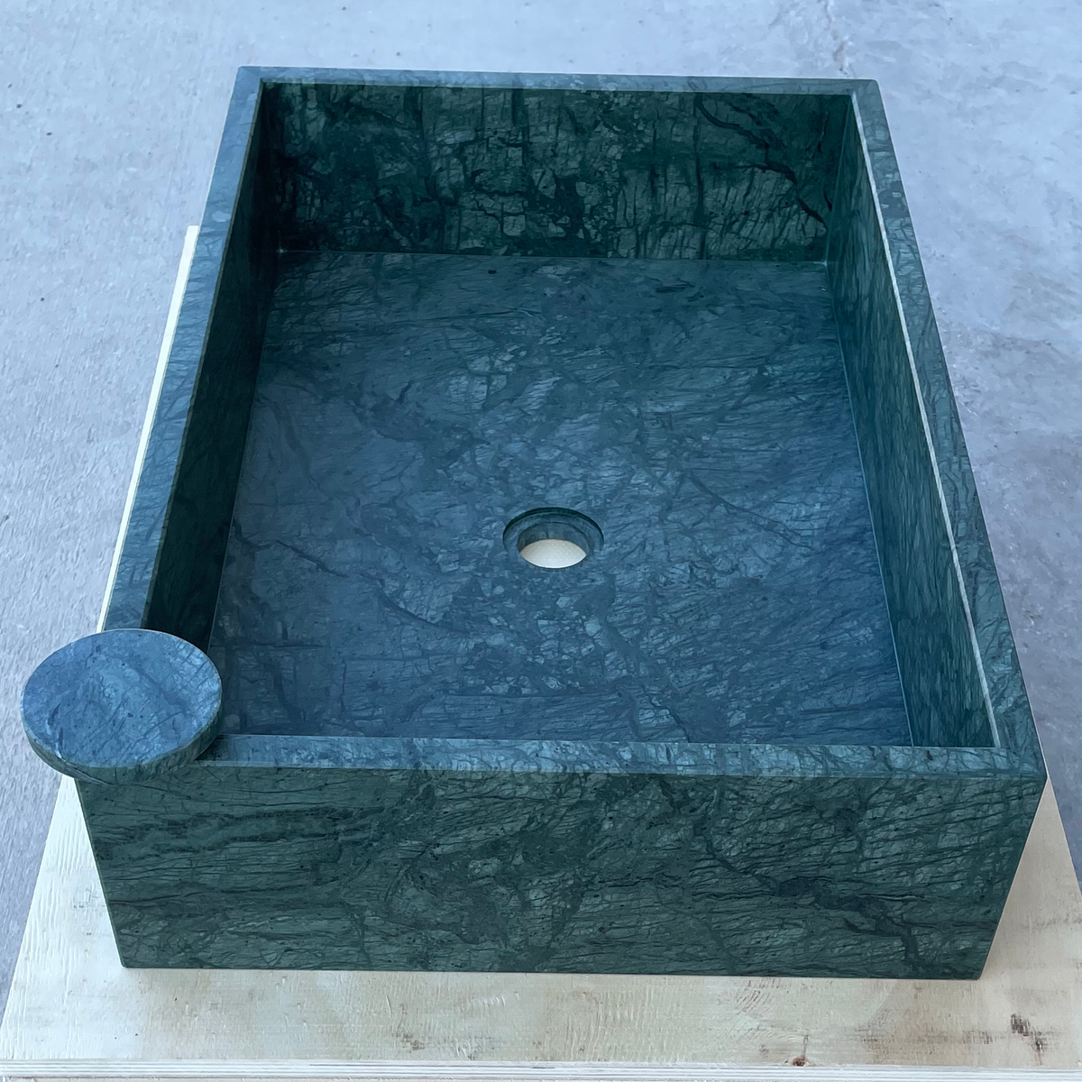 Verde Guatemala Natural Marble Handcrafted Custom Bathroom Sink
