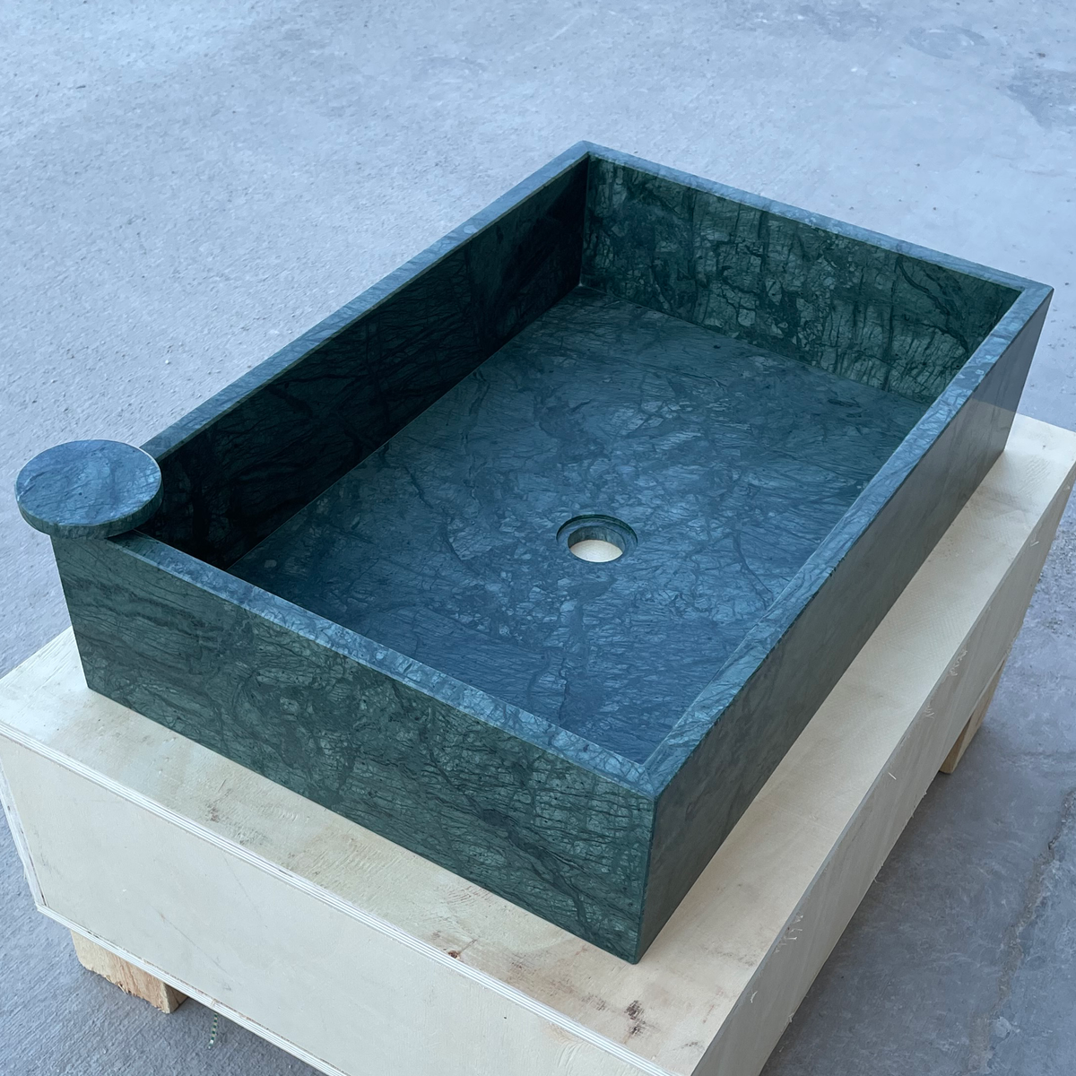 Verde Guatemala Natural Marble Handcrafted Custom Bathroom Sink