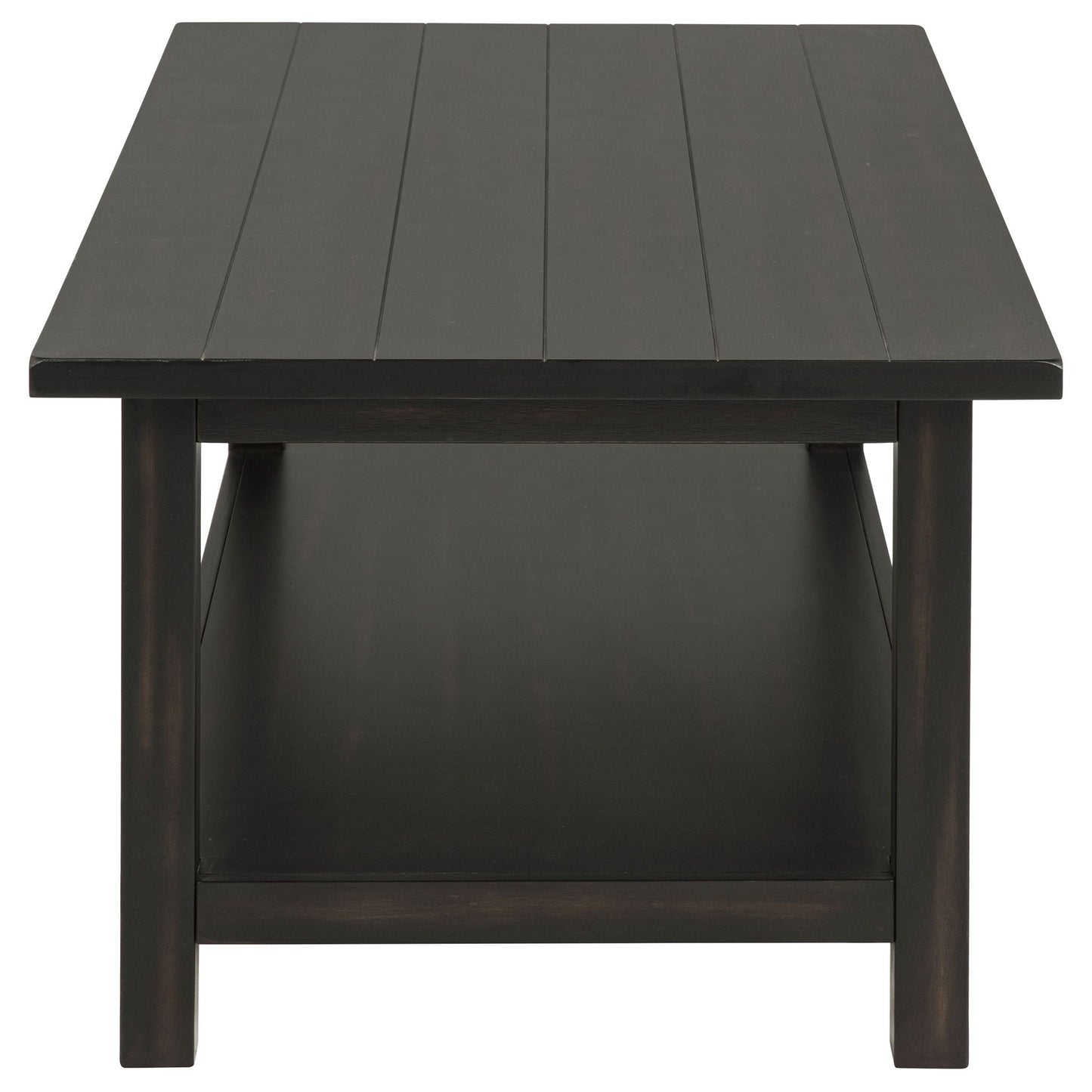 Payne Wood Coffee Table with Shelf Distressed Java