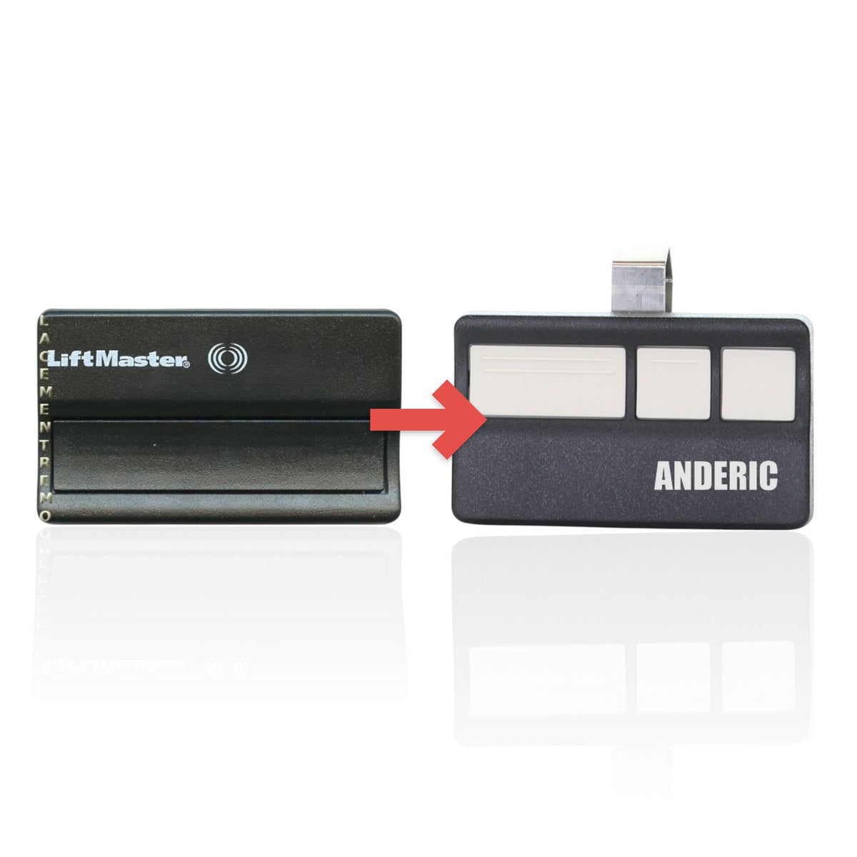 Anderic Substitute for Chamberlain 950D 1-Button 315 Mhz Visor Garage Door Opener Remote Control [973LM]