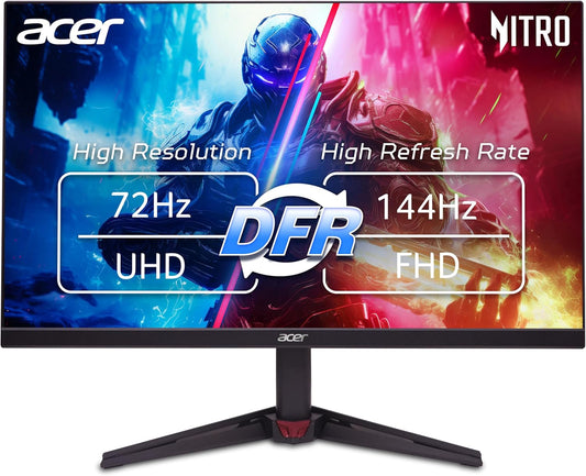 acer Nitro 27” 4K UHD 3840 x 2160 Gaming IPS Monitor | AMD FreeSync | Up to 72Hz Refresh Rate with DFR to FHD 144Hz | Up to 0.5ms | 1 x Display Port 1.4 & 2 x HDMI 2.0 Ports | VG270K L1bmiipx