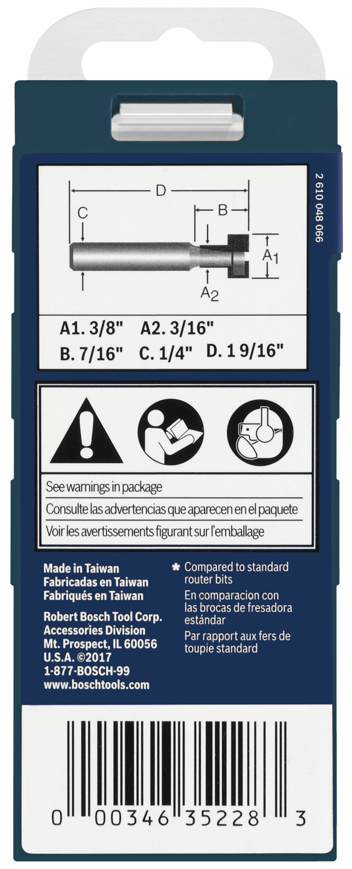 BOSCH 85608MC 3/8 In. Carbide-Tipped Keyhole Router Bit