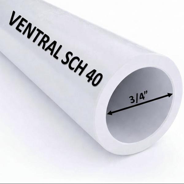 VENTRAL Schedule 40 PVC Pipe 3/4 Inch (1.05 OD), White, Cut Lengths for Plumbing, Lawn, Landscape
