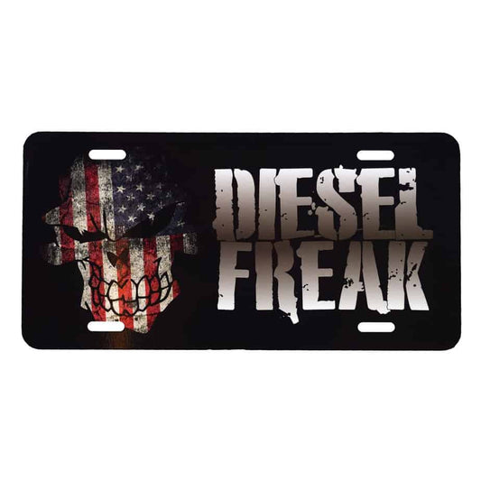 American Flag Skully License Plate