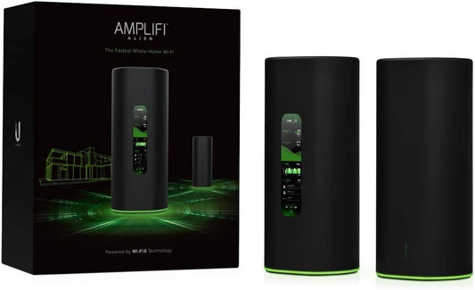 AmpliFi Alien WiFi 6 WiFi System, Seamless Whole Home Wireless Internet Coverage, WiFi Router with Touchscreen Display, 4 Gigabit Ethernet Ports, Ethernet Cable, and MeshPoint