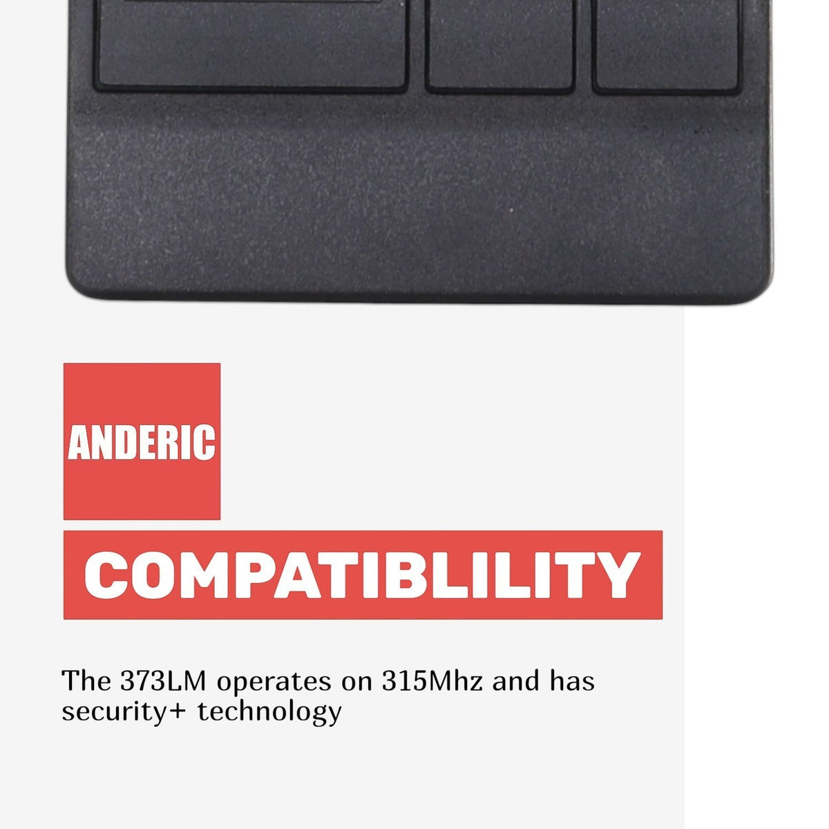 Anderic Substitute for AccessMaster 373P Premium 3-Button Vizor 315 MHz Garage Door Opener Remote Control [373LM]