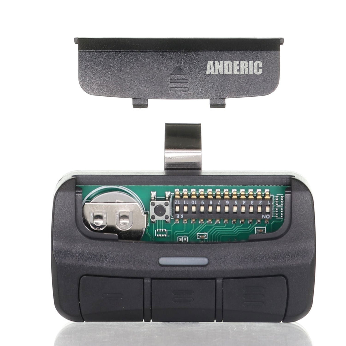 Anderic Substitute for AccessMaster 33LM 3-Button Visor 390mhz Garage Door Opener Remote Control [375UT-3button]